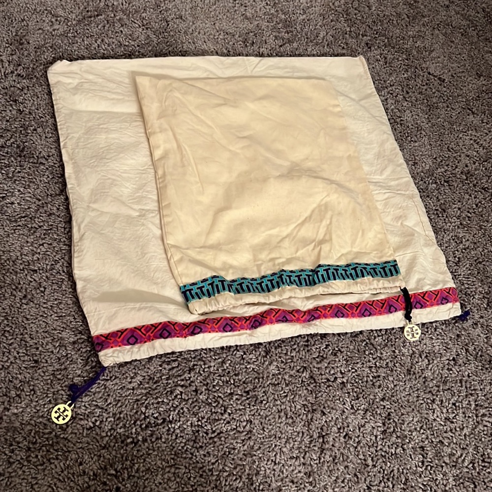 Tory Burch dust bags (2) 18”x18” & 12”x15”